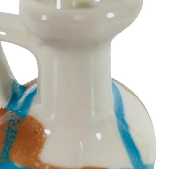 Vintage Art Pottery Pitcher Vase Glaze Cottagecore Rustic Shelf Decor Pottery - Picture 8 of 11